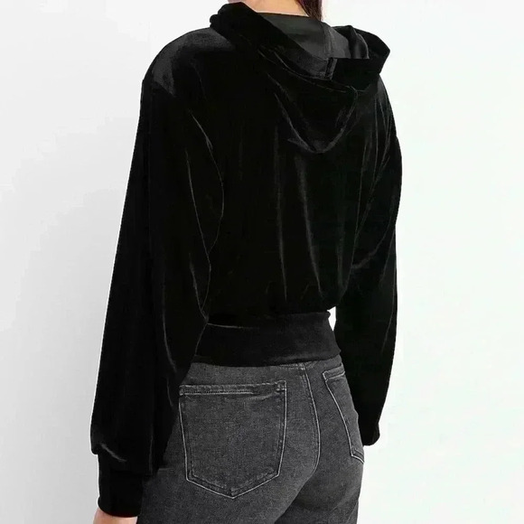 Express Velvet Banded Bottom Hoodie - Picture 2 of 4